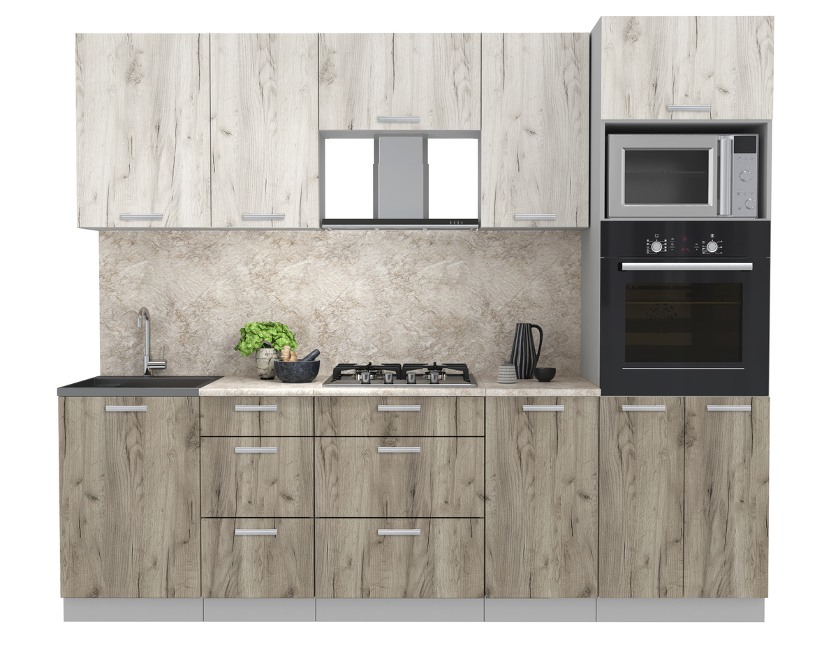 Лайт2,5 дуб белый+дуб серый на белом