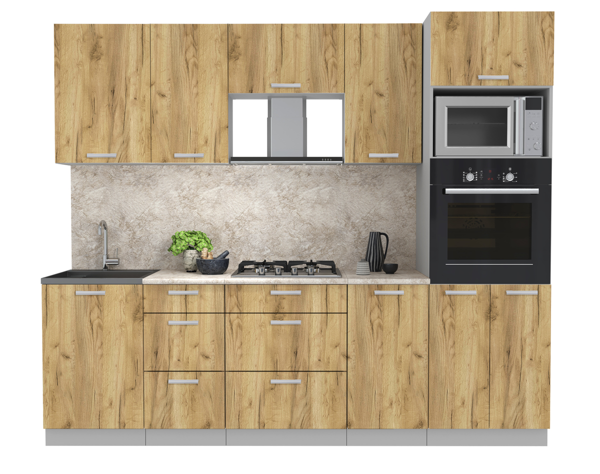 Лайт2,5 дуб золотой+дуб золотой на белом