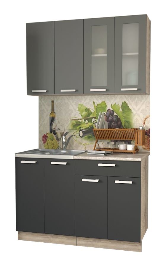 Мила 1.2 (на белом) - Антрацит+Серебро