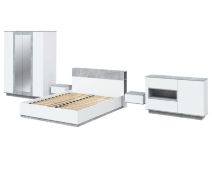 Спальня Quartz 2 Белый платинум-Бетон