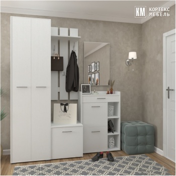 Прихожая Лара-2 Белый текстурный