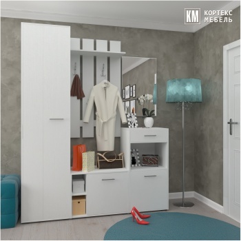 Прихожая Лара-1 Белый текстурный