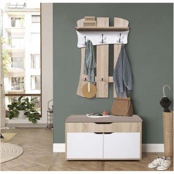 Прихожая Нюанс-2 Дуб сонома - Белый