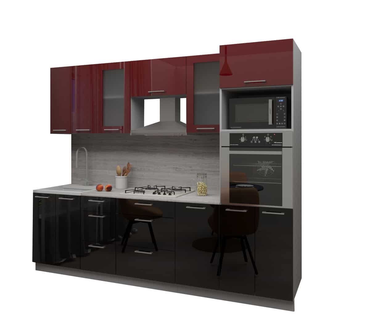 2,8 Глосс Бордо+черный на белом