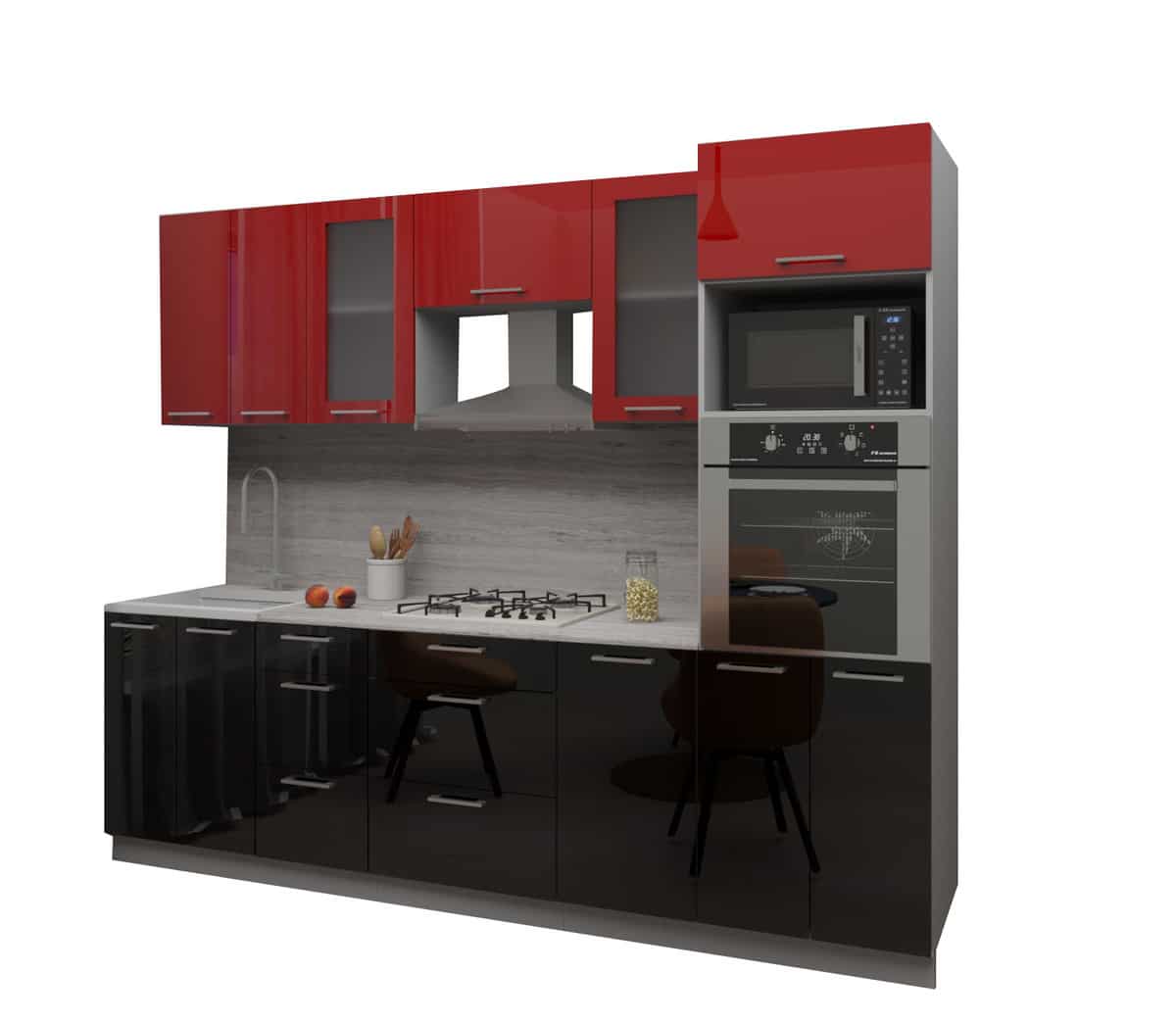 2,8 Глосс красный+черный на белом