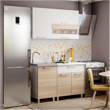 Кухня Айсбери 1.2 Белый - Дуб сонома