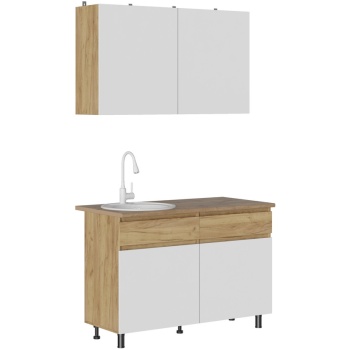 Кухня Квик-Степ 1.2 Дуб золотой - Белый