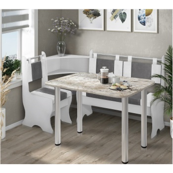 Кухонный уголок Аляска Белый - Серый