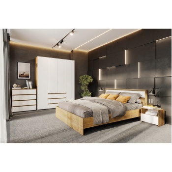 Спальня Некст-1 Дуб золотой - Белый