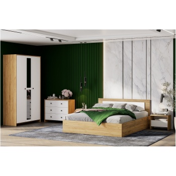 Спальня Дольче Дуб золотой - Белый